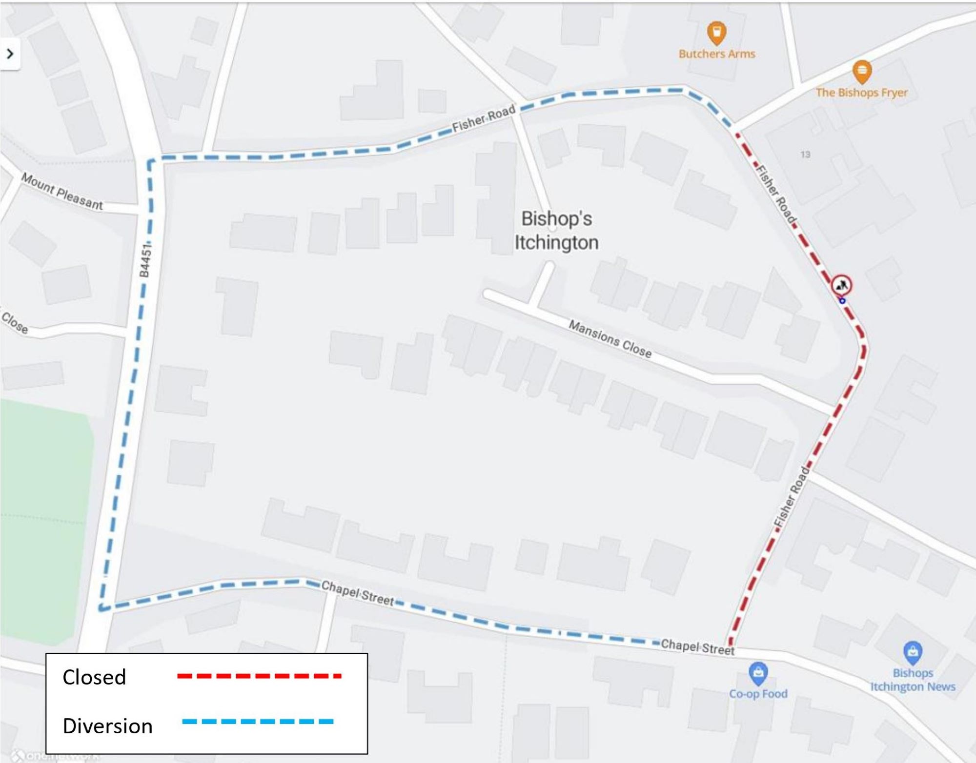 Temporary Closure of Fisher Road 8 November 2023 from 8am until